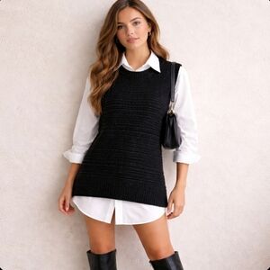 Wool mohair Banana Republic Heritage collection black sweater vest sz s